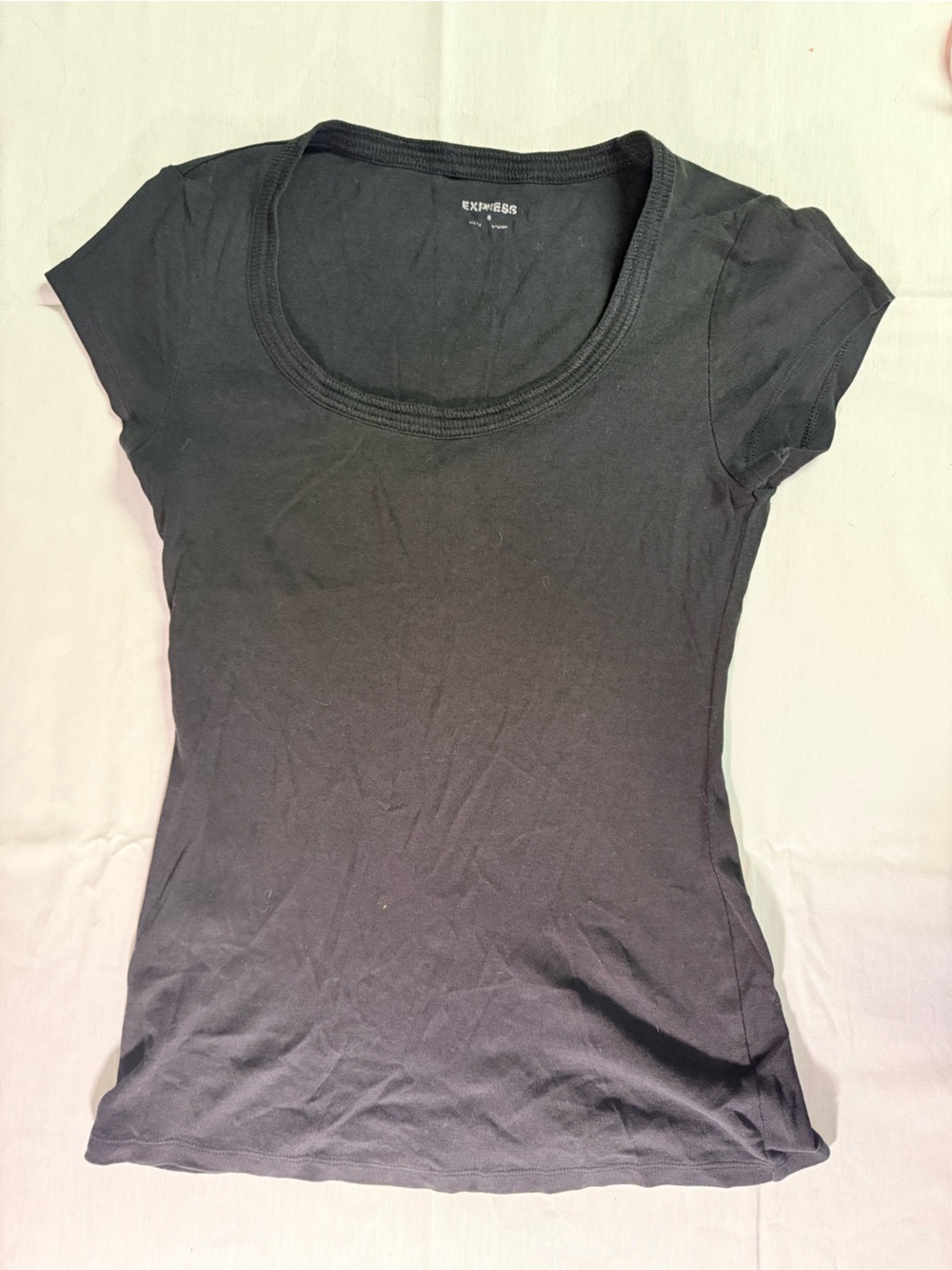 Express Black Scoop Neck Stretch Tee - Women Intimates & Sleepwear
